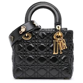 Dior-Dior Black Small Crinkled Patent Cannage My ABCDior Lady Dior-Black