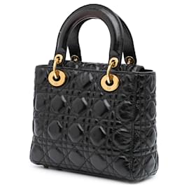 Dior-Dior Black Small Crinkled Patent Cannage My ABCDior Lady Dior-Black