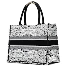 Dior-Dior White Medium Embroidered Book Tote-White