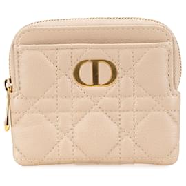 Dior-Dior Pink Calfskin Cannage Supple Caro Lavender Wallet-Pink