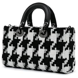 Dior-Dior Black Medium Canvas Macro Houndstooth Lady D Joy-Black