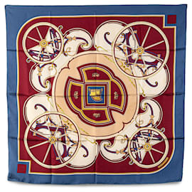 Hermès-Hermès Red Washingtons Carriage Silk Scarf-Other