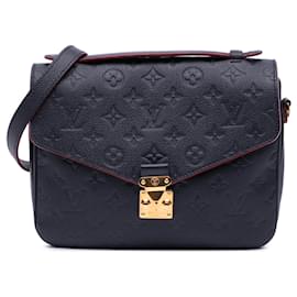 Louis Vuitton-Louis Vuitton Blue Monogram Empreinte Pochette Metis-Blue,Navy blue