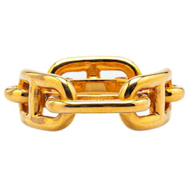 Hermès-Hermès Gold Gold Plated Chaine d'Ancre Scarf Ring-Golden