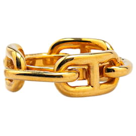 Hermès-Hermès Gold Gold Plated Chaine d'Ancre Scarf Ring-Golden