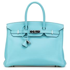 Hermès-Hermès Blue Togo Birkin Retourne 35-Blue,Light blue