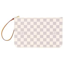 Louis Vuitton-Pochete Neverfull Damier Azur Branco Louis Vuitton-Branco,Azul