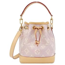 Louis Vuitton-Louis Vuitton Monogram Laminated Jacquard Nano Noe M82427 Shoulder Bag-Pink
