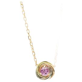Collar Cartier Trinity de zafiro rosa Dorado