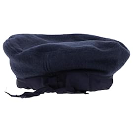 Gucci-Chapéu beret em lã azul marinho com detalhe de laço Gucci-Azul,Azul marinho