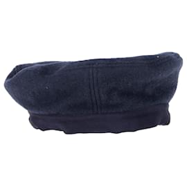 Gucci-Chapéu beret em lã azul marinho com detalhe de laço Gucci-Azul,Azul marinho