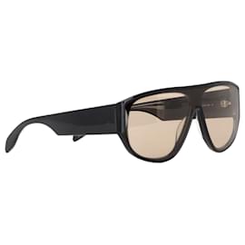 Alexander Mcqueen- Alexander Mcqueen Aviator Sunglasses in Black Acetate-Black