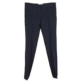 Balenciaga-Balenciaga Straight Leg Trousers in Navy Blue Wool-Blue,Navy blue