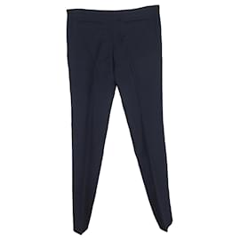 Balenciaga-Balenciaga Straight Leg Trousers in Navy Blue Wool-Blue,Navy blue