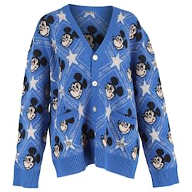 Gucci-Gucci X Disney Mickey Jacquard Cardigan in Blue Wool-Blue,Light blue