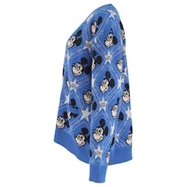 Gucci-Gucci X Disney Mickey Jacquard Cardigan in Blue Wool-Blue,Light blue