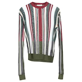 Lanvin-Lanvin Striped Crewneck Sweater in Multicolor Viscose-Multiple colors