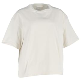 Bottega Veneta- Bottega Veneta Oversized Crewneck T-Shirt in Cream Cotton-White,Cream