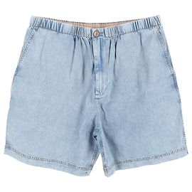 Blaue Denim-Shorts mit Gucci-Logo-Print Blau Hellblau