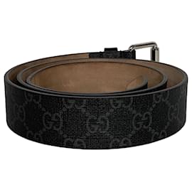 Gucci- Gucci GG Kingsnake Print Belt in Black Coated Canvas-Black