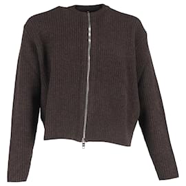 Givenchy-Givenchy Knitted Zipped Cardigan in Brown Wool-Brown,Red