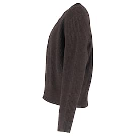 Givenchy-Givenchy Knitted Zipped Cardigan in Brown Wool-Brown,Red