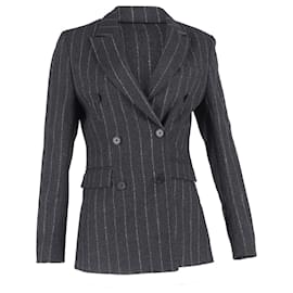 Autre Marque- Remain by Birger Christensen Katalin Double-Breasted Blazer in Grey Wool-Grey