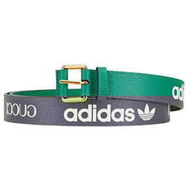 Gucci-Gucci x Adidas Green Leather Logo Belt-Green