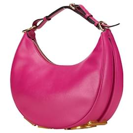 Fendi-Fendi Leather Small Handbag 8BR798 Pink-Pink
