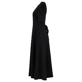 Gabriela Hearst-Gabriela Hearst Luz Pleated Crepe Midi Dress in Virgin Wool-Black
