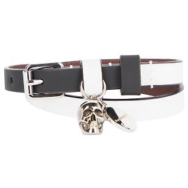 Alexander McQueen Skull Leather Bracelet Black