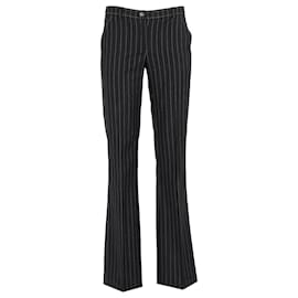 D&G-D&G Striped Trouseres in Black Virgin Wool-Black