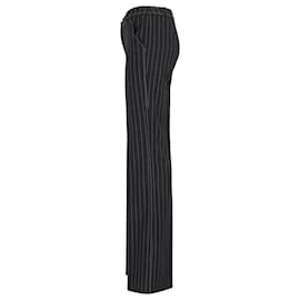 D&G-D&G Striped Trouseres in Black Virgin Wool-Black