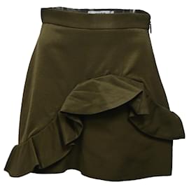 Falda mini de algodón verde con volantes MSGM Verde Verde oliva