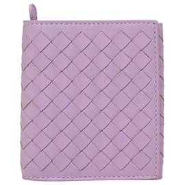Bottega Veneta-Bottega Veneta Intrecciato Wallet in Violet Leather-Purple