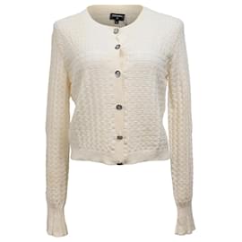 Chanel-Chanel Buttoned Cardigan in White Cashmere -White,Cream