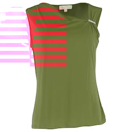 Michael Kors- Michael Kors Asymmetric Neckline Top in Red Viscose-Red