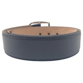 Gucci-Cinto de couro prateado marinho Gucci-Azul