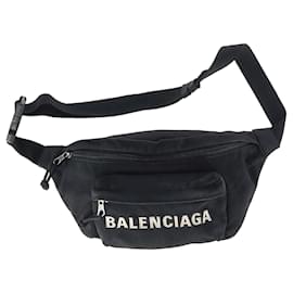 Balenciaga-Balenciaga Logo Explorer Belt Bag in Black Nylon-Black