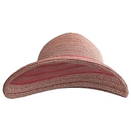 Visor em cânhamo rosa com acabamento em grosgrain Eugenia Kim Ricky Marrom Rosa