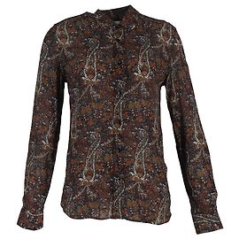 Camisa estampada Paisley Saint Laurent em viscose marrom Marrom Vermelho