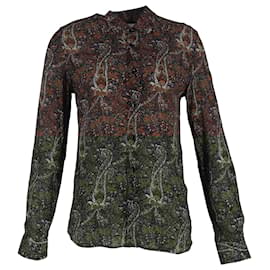 Saint Laurent- Saint Laurent Paisley Printed Shirt in Brown Viscose-Brown,Red