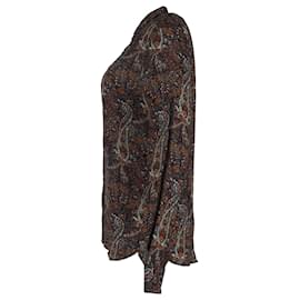Saint Laurent- Saint Laurent Paisley Printed Shirt in Brown Viscose-Brown,Red