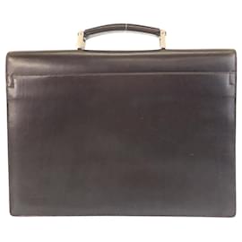 Prada-Prada Leather Business Briefcase-Brown