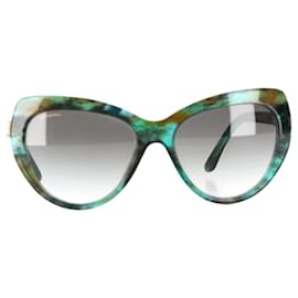 Bulgari- Bvlgari Tortoiseshell Cat Eye Sunglasses in Green Acetate-Green