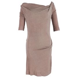 Vestido midi com decote assimétrico em viscose marrom da Vivienne Westwood Marrom Vermelho