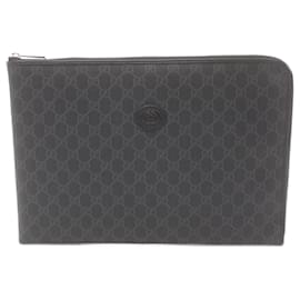 Gucci-Pasta de Documento Gucci GG Supreme Preta-Preto