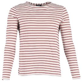 Apc T-shirt a maniche lunghe a righe A.P.C in cotone rosso Rosso