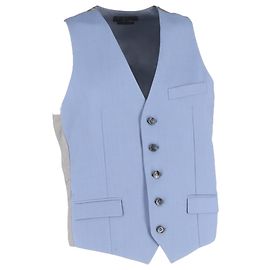 Alexander Mcqueen Buttoned Vest in Blue and Grey Wool Blue Light blue