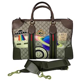 Gucci-Bolsa de duffle em lona multicolorida com detalhes em patch GG Monogram da Gucci-Multicor